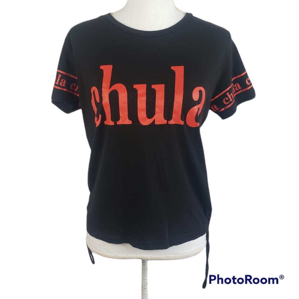 On Fire Juniors Chula Print Tshirt Short Sleeve Black XL